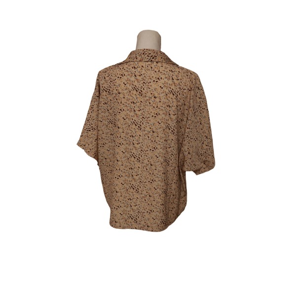 NWT COCO + CARMEN Eliza V-Neck Tunic Top Size XXL Tan Splatter - Picture 5 of 6
